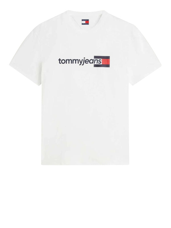 TOMMY JEANS 1USCITA T-Shirt Tommy Jeans Logo Frontale Bianco