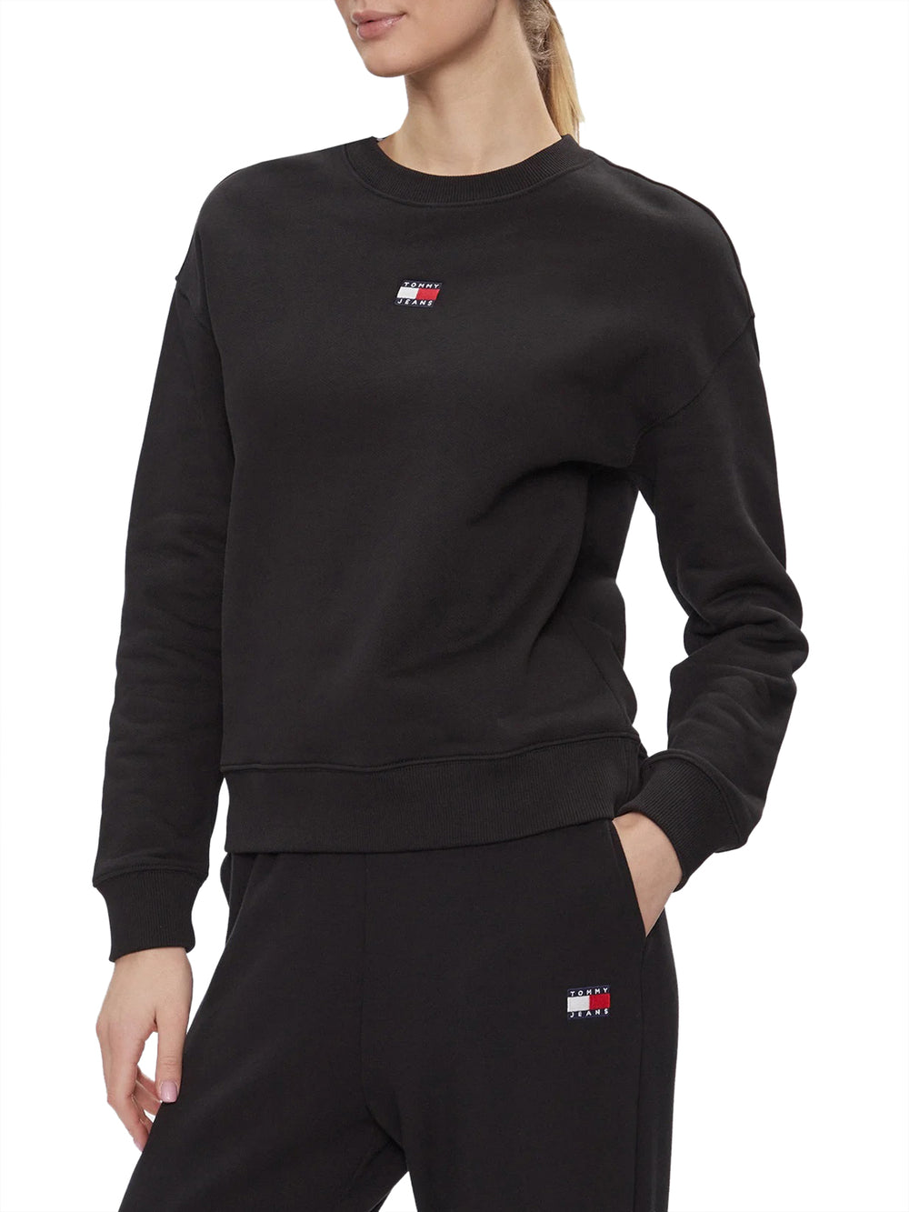 TOMMY JEANS 1USCITA Felpa Tommy Jeans Logo Frontale Nero