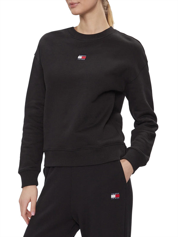 TOMMY JEANS 1USCITA Felpa Tommy Jeans Logo Frontale Nero