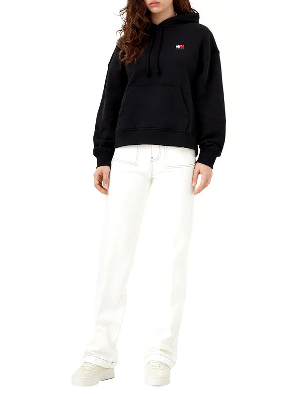 TOMMY JEANS 1USCITA Felpa Tommy Jeans Patch Logo Frontale Nero