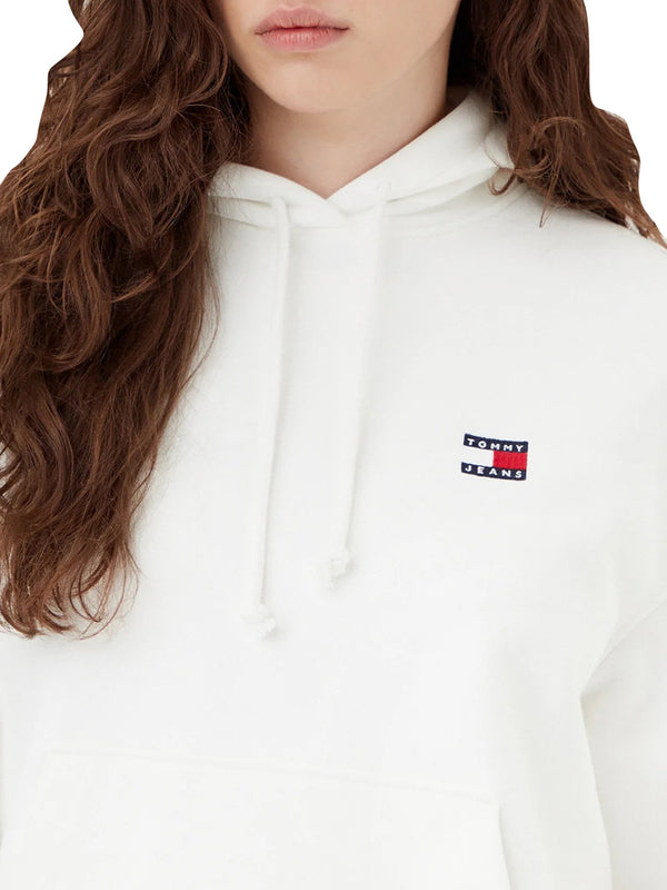 TOMMY JEANS 1USCITA Felpa Tommy Jeans Patch Logo Frontale Ecru