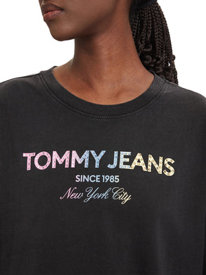 TOMMY JEANS 1USCITA T-Shirt Tommy Jeans Logo Frontale Nero