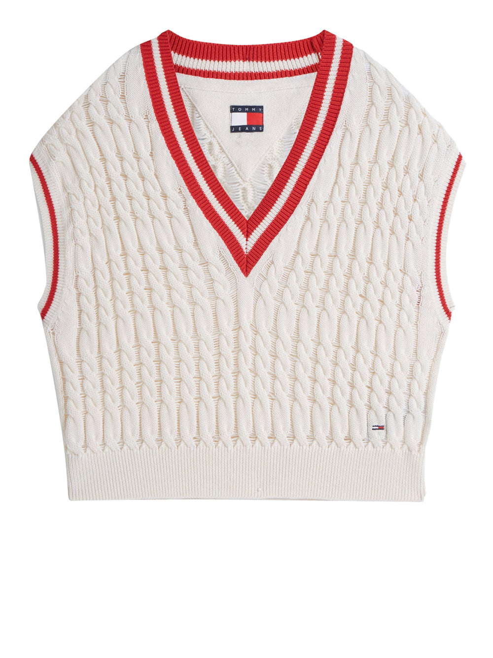 TOMMY JEANS 1USCITA Maglia Tommy Jeans Scollo a V Bianco