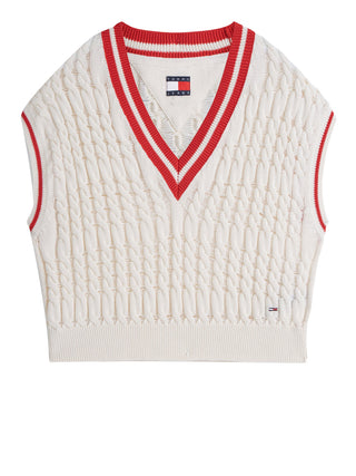 TOMMY JEANS 1USCITA Maglia Tommy Jeans Scollo a V Bianco