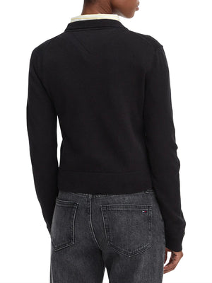 TOMMY JEANS 1USCITA Maglia Tommy Jeans Logo Frontale Nero