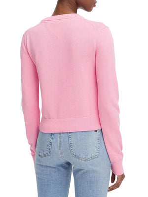 TOMMY JEANS 1USCITA Maglia Tommy Jeans Logo Frontale Rosa