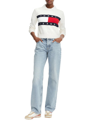 TOMMY JEANS 1USCITA Maglia Tommy Jeans Logo Frontale Bianco