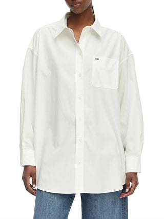 TOMMY JEANS 1USCITA Camicia Tommy Jeans Logo Frontale Ecru