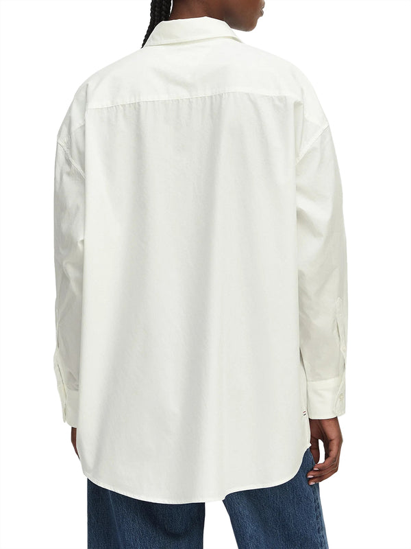 TOMMY JEANS 1USCITA Camicia Tommy Jeans Logo Frontale Ecru