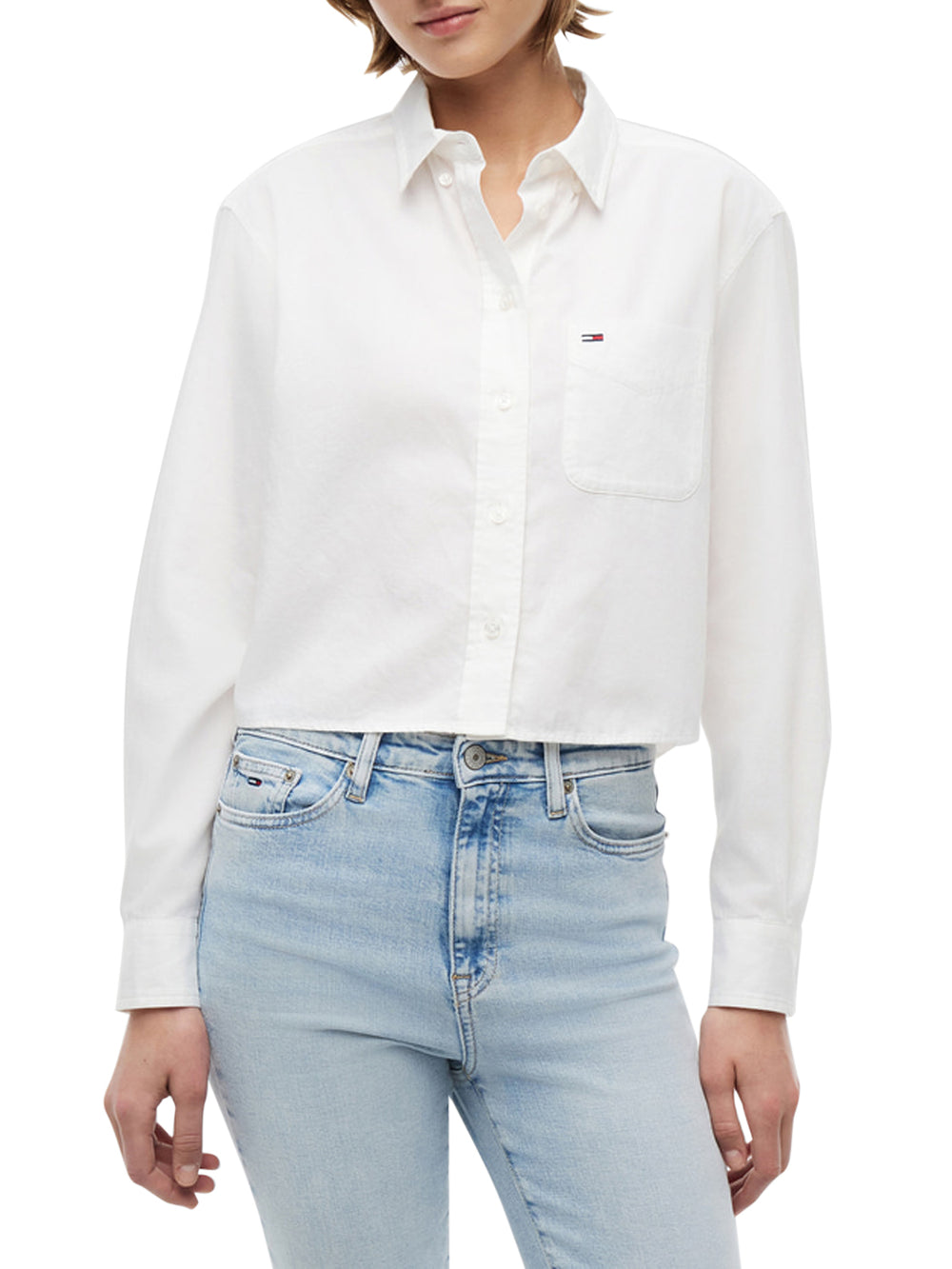 TOMMY JEANS 1USCITA Camicia Tommy Jeans In Tinta Unita Bianco