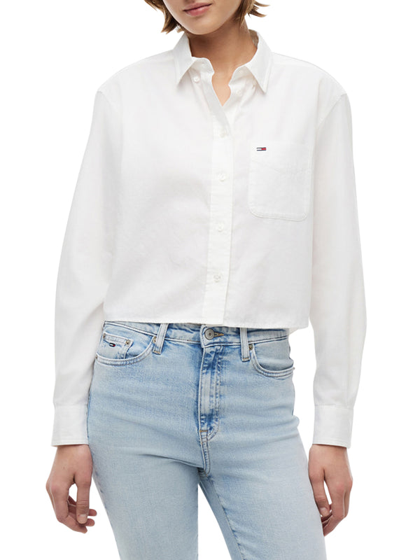 TOMMY JEANS 1USCITA Camicia Tommy Jeans In Tinta Unita Bianco