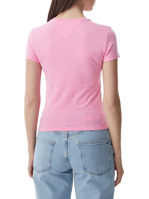 TOMMY JEANS 1USCITA T-Shirt Tommy Jeans Logo Frontale Rosa