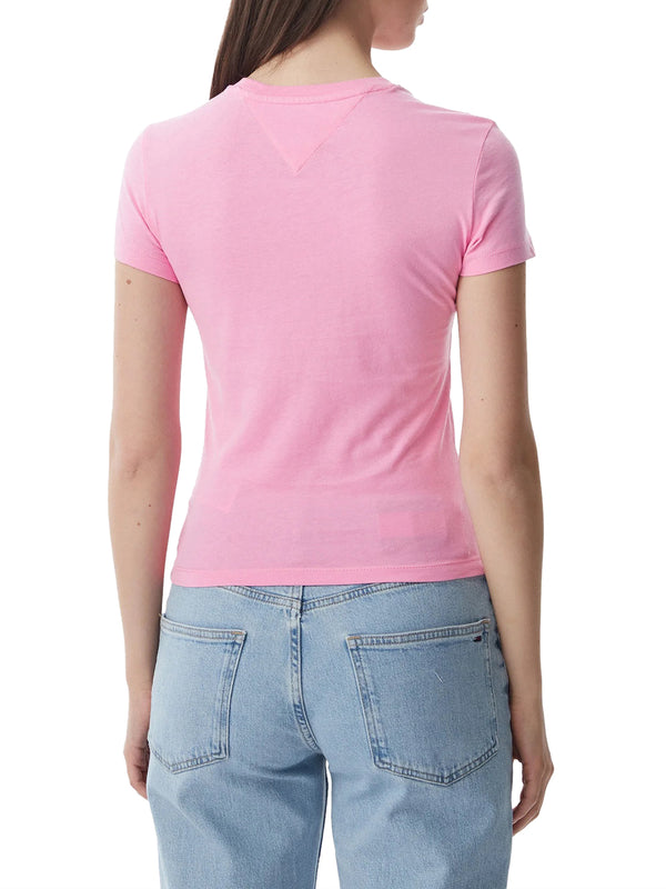TOMMY JEANS 1USCITA T-Shirt Tommy Jeans Logo Frontale Rosa
