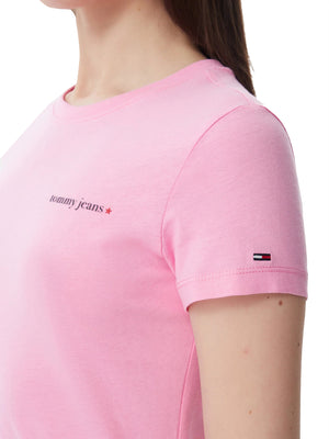 TOMMY JEANS 1USCITA T-Shirt Tommy Jeans Logo Frontale Rosa