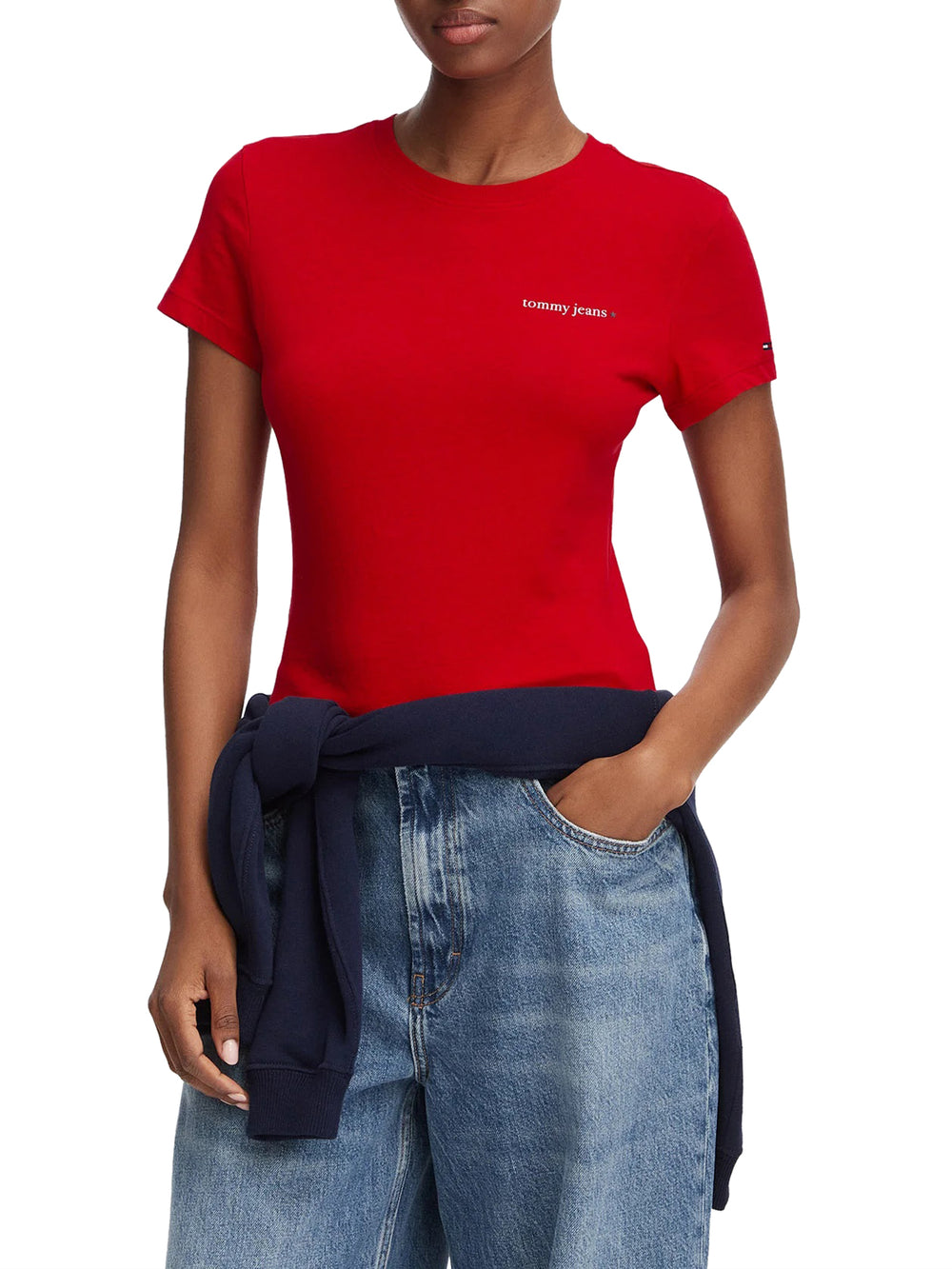 TOMMY JEANS 1USCITA T-Shirt Tommy Jeans Logo Frontale Rosso