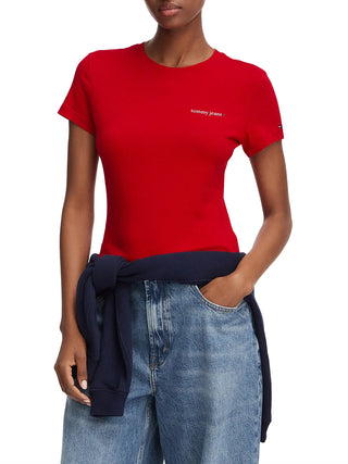TOMMY JEANS 1USCITA T-Shirt Tommy Jeans Logo Frontale Rosso