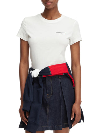 TOMMY JEANS 1USCITA T-Shirt Tommy Jeans Logo Frontale Bianco