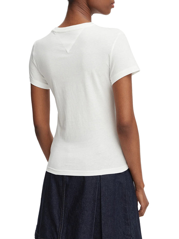 TOMMY JEANS 1USCITA T-Shirt Tommy Jeans Logo Frontale Bianco