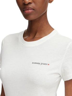 TOMMY JEANS 1USCITA T-Shirt Tommy Jeans Logo Frontale Bianco