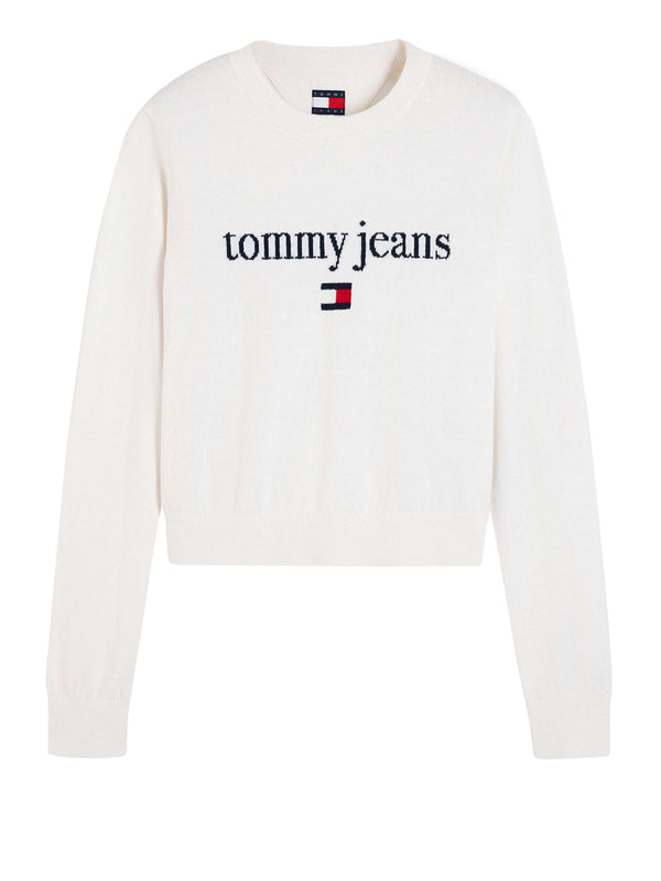 TOMMY JEANS 2USCITA Maglione Tommy Jeans Logo Frontale - Bianco