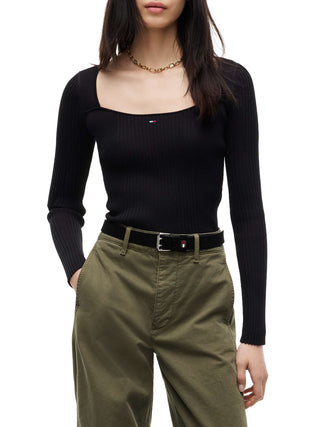 TOMMY JEANS 2USCITA Maglia Tommy Jeans In Tinta Unita - Nero