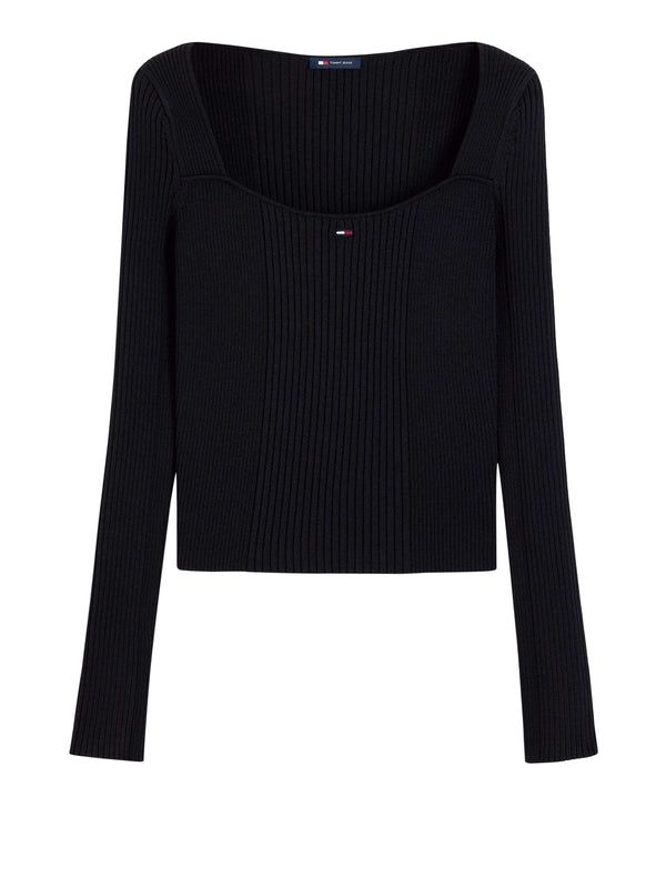 TOMMY JEANS 2USCITA Maglia Tommy Jeans In Tinta Unita - Nero