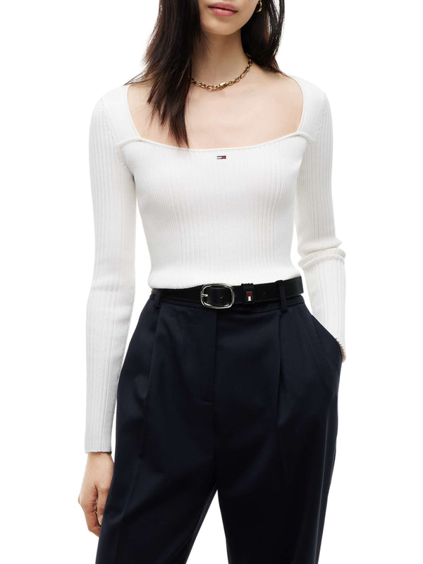 TOMMY JEANS 2USCITA Maglia Tommy Jeans In Tinta Unita - Bianco