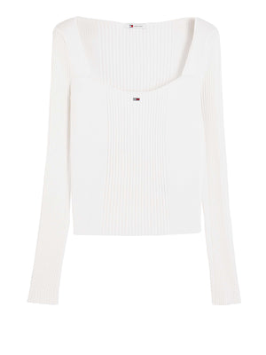 TOMMY JEANS 2USCITA Maglia Tommy Jeans In Tinta Unita - Bianco