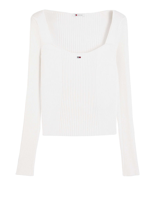 TOMMY JEANS 2USCITA Maglia Tommy Jeans In Tinta Unita - Bianco
