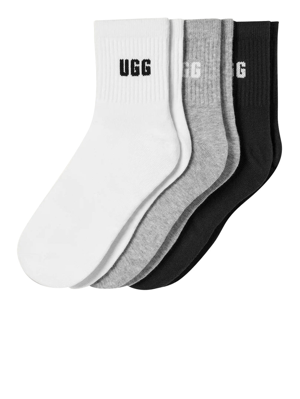 UGG Calzini Ugg Quinlin Logo Quarter 3 Pack Nero Bianco