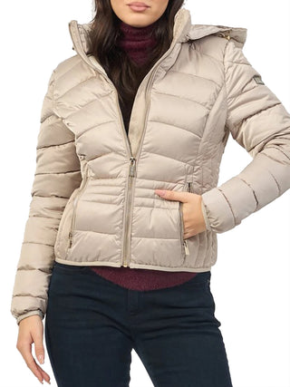 Yes Zee Giubbino Donna Trapuntato Con Cappuccio Staccabile Yes Zee - Beige