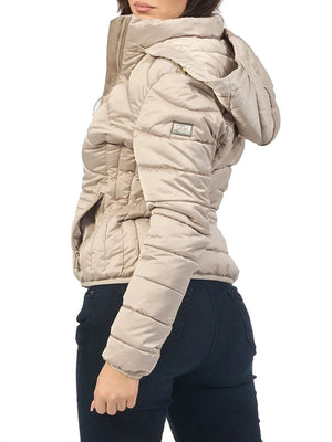 Yes Zee Giubbino Donna Trapuntato Con Cappuccio Staccabile Yes Zee - Beige