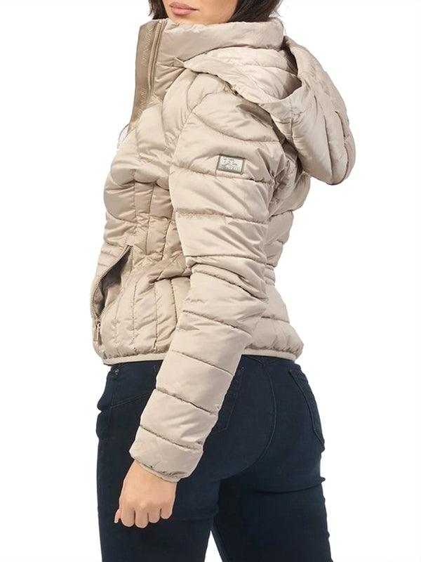 Yes Zee Giubbino Donna Trapuntato Con Cappuccio Staccabile Yes Zee - Beige