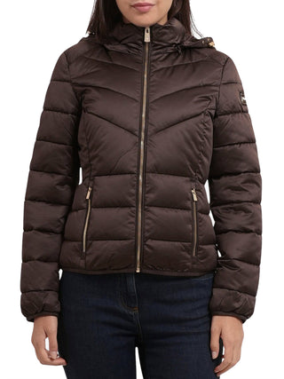 YES ZEE Giubbino Donna Trapuntato Con Cappuccio Staccabile Yes Zee - Moro