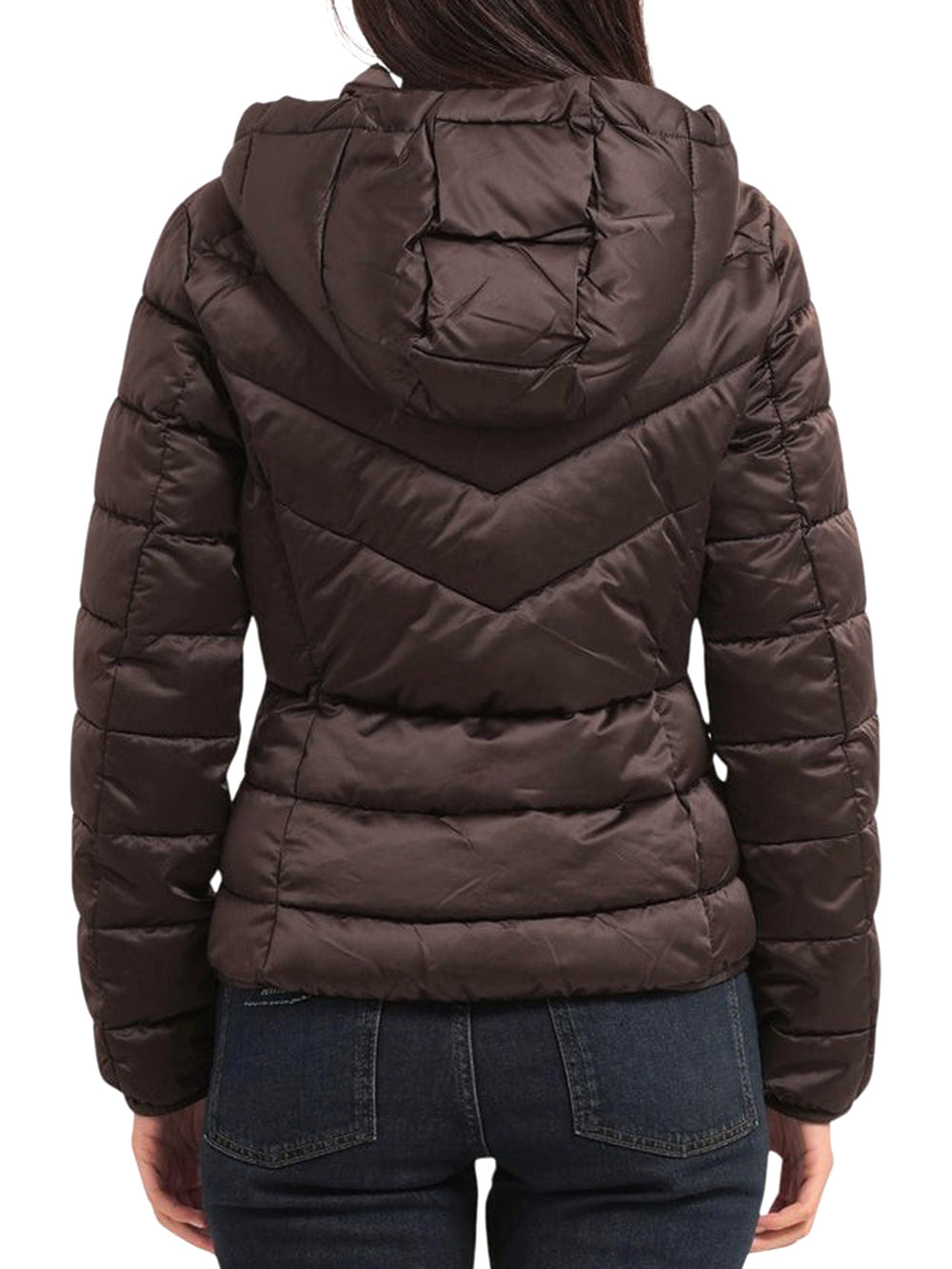 YES ZEE Giubbino Donna Trapuntato Con Cappuccio Staccabile Yes Zee - Moro