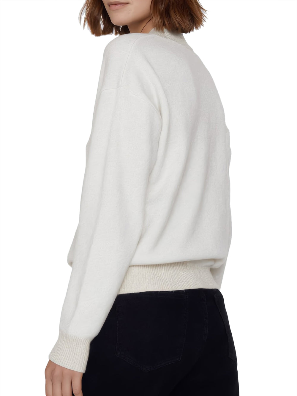 YES ZEE Maglia Donna Lupetto Con Lurex Nelle Costine Avorio