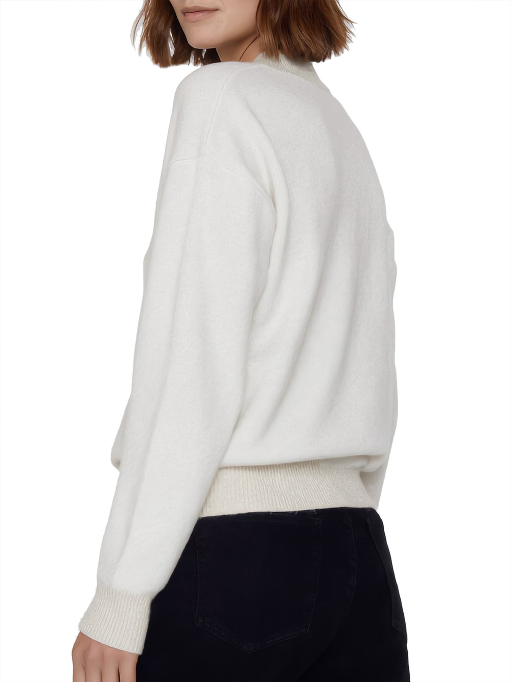 Yes Zee Maglia Donna Lupetto Con Lurex Nelle Costine Avorio