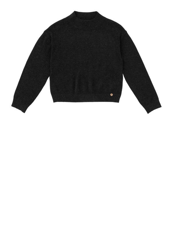 YES ZEE Maglia Donna Lupetto Con Lurex Nelle Costine Nero