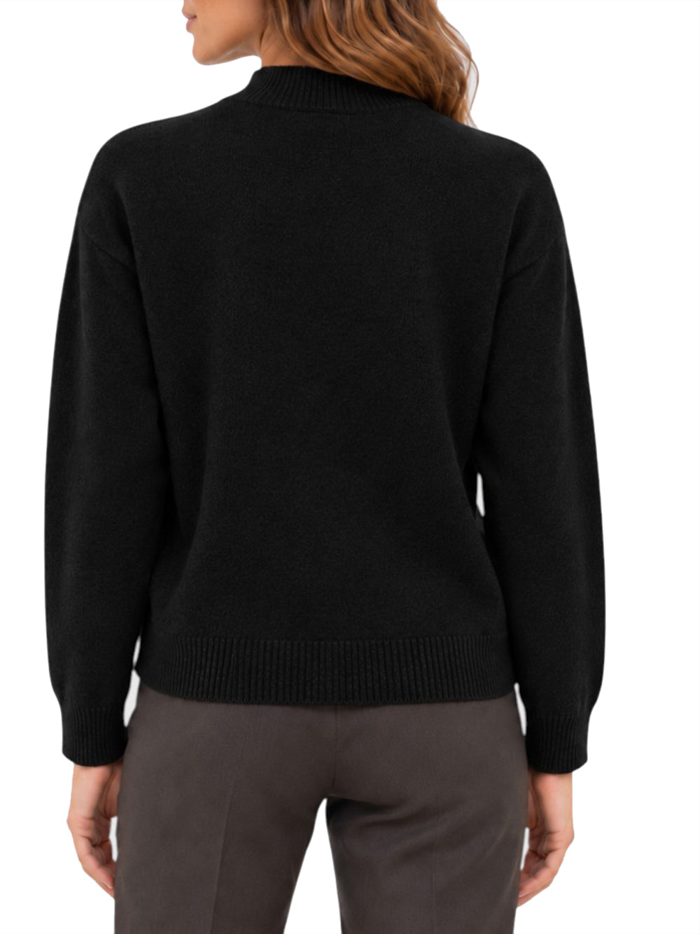 Yes Zee Maglia Donna Lupetto Con Lurex Nelle Costine Nero