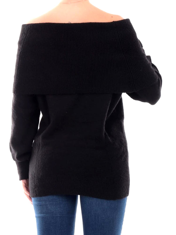 Yes Zee Maglia Donna Collo Ad Anello Con Lurex Marrone Yes Zee - Nero