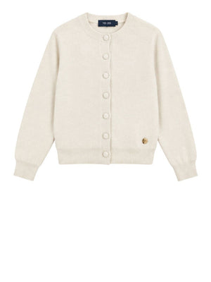 YES ZEE Yes Zee Maglia Donna Cardigan Girocollo Con Lurex Avorio