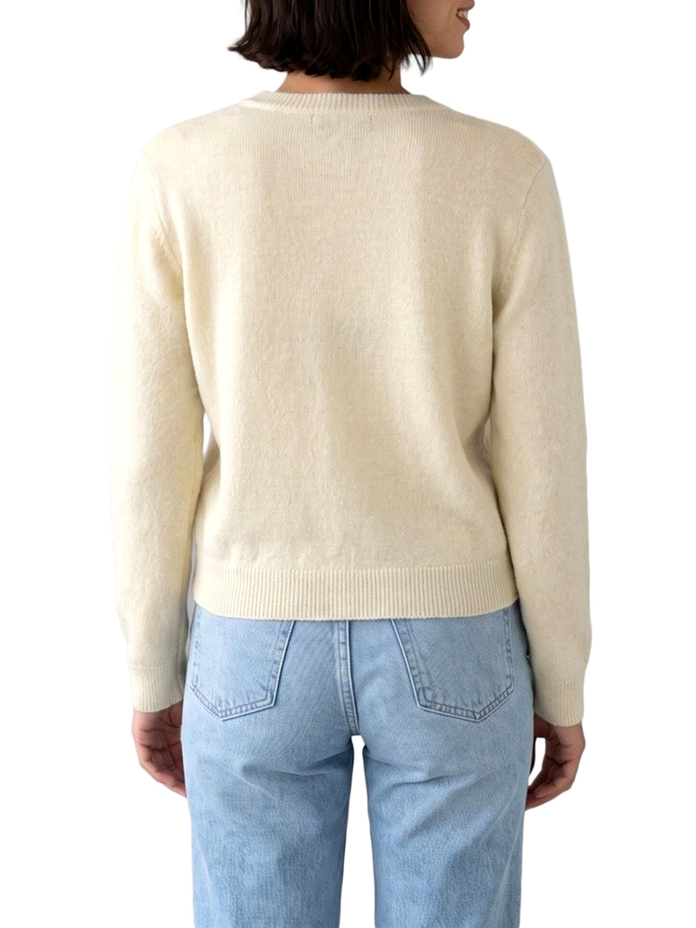 Yes Zee Yes Zee Maglia Donna Cardigan Girocollo Con Lurex Avorio