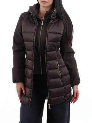 YES ZEE Cappotto Donna Trapuntato Con Finto Gilet Yes Zee - Moro