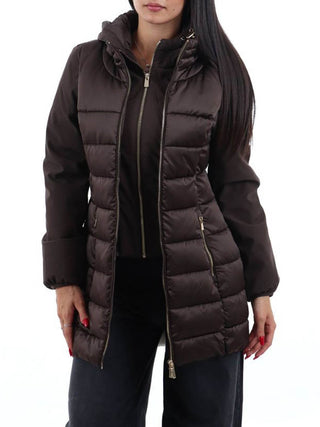 YES ZEE Cappotto Donna Trapuntato Con Finto Gilet Yes Zee - Moro