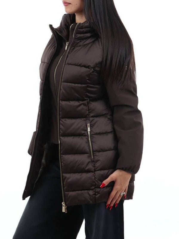 YES ZEE Cappotto Donna Trapuntato Con Finto Gilet Yes Zee - Moro