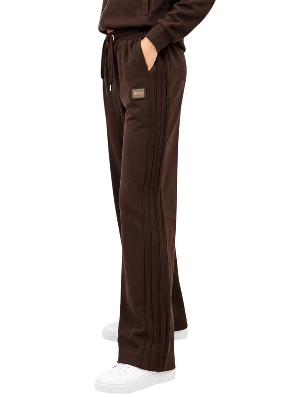 Yes Zee Pantalone Yes Zee Con Nervature Laterali - Moro