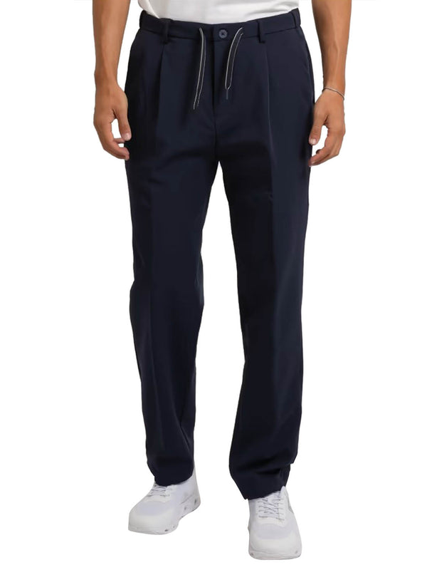 YES ZEE Pantalone Uomo Chinos Con Pinces E Coulisse Yes Zee - Blu