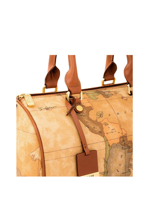 Alviero Martini Borsa A Bauletto Medio Stampa Geo Naturale