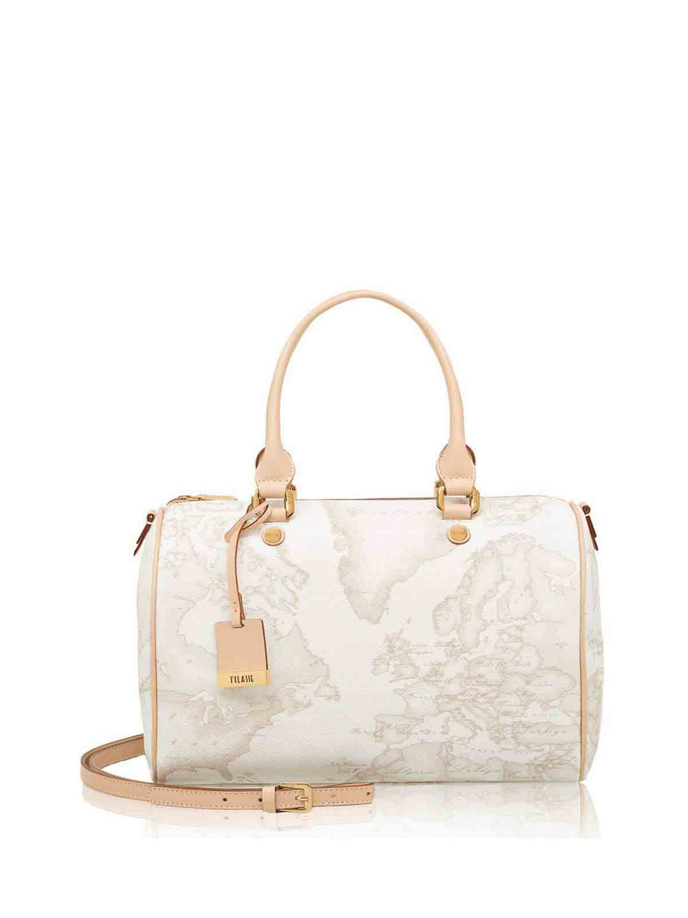 Alviero Martini Borsa A Bauletto Medio Stampa Geo Bianco