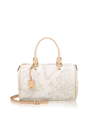 Alviero Martini Borsa A Bauletto Medio Stampa Geo Bianco